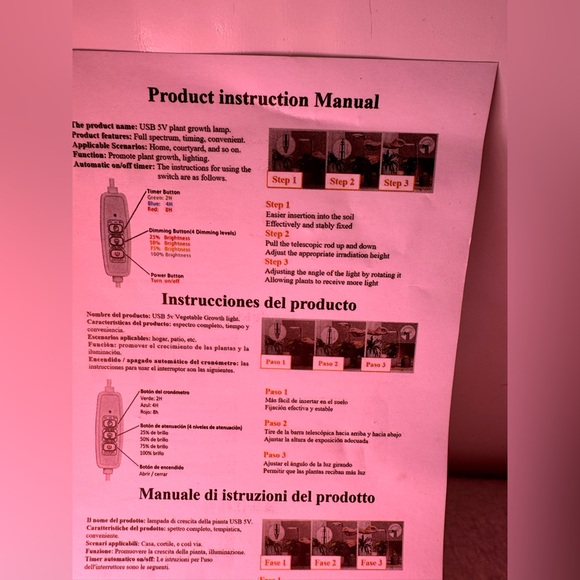 Set of two in pot grow lights with USB connection dimmable with timer - Picture 6 of 9